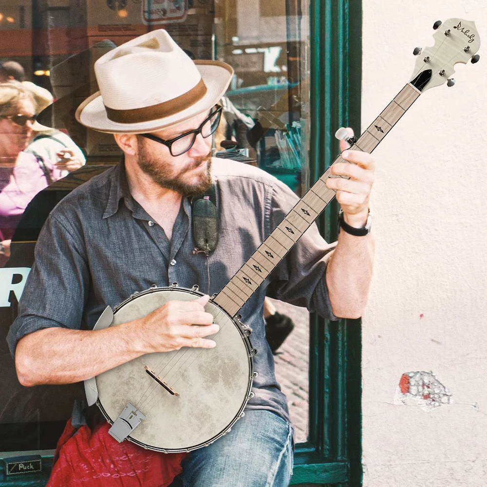 Mulucky 5 String Banjo, Open Back Maple Banjos with Remo Head, Gift Package with Beginner Kit - MB1101
