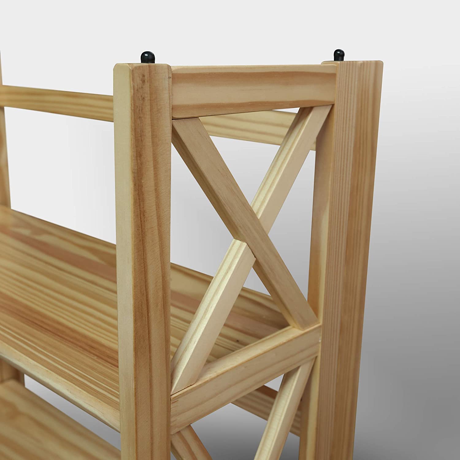 Montego 3-Shelf Folding Bookcase, Natural , 27.5