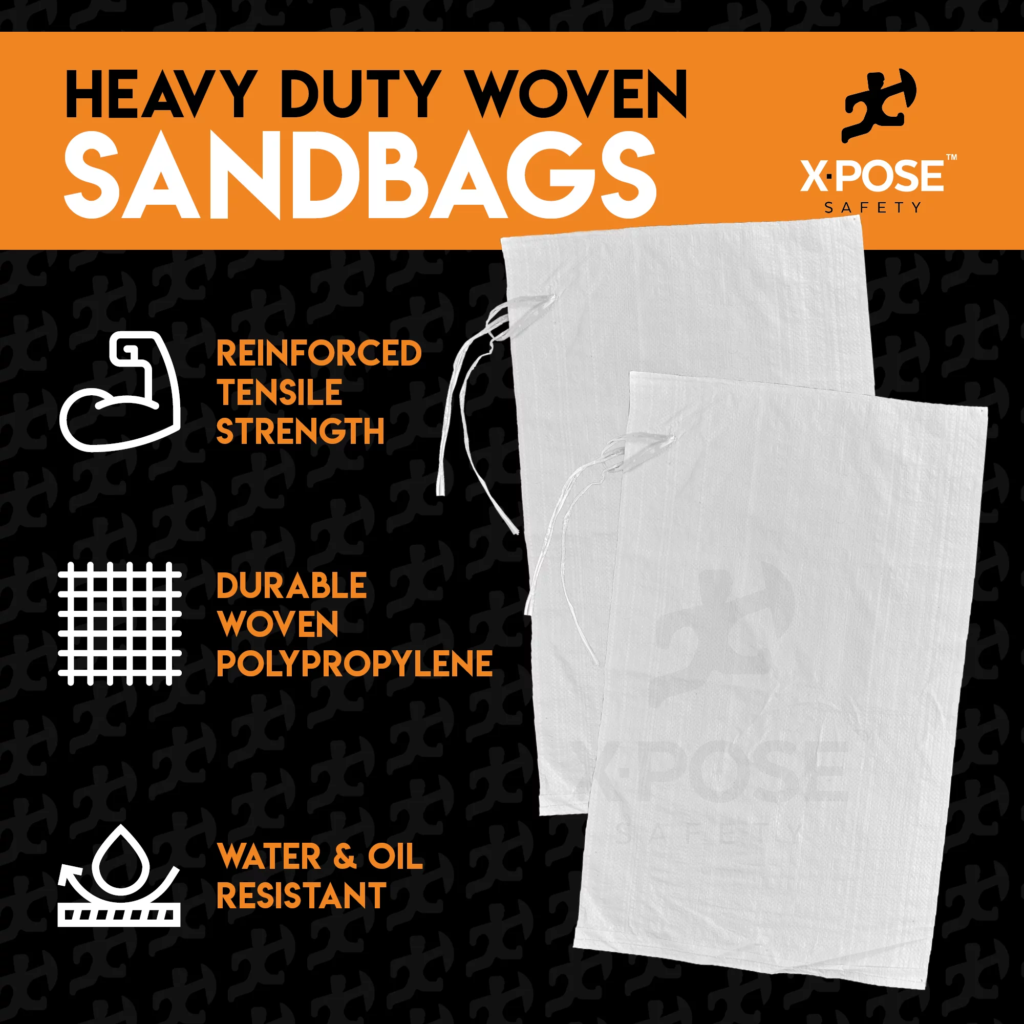Empty Sand Bags, with Ties – White 14