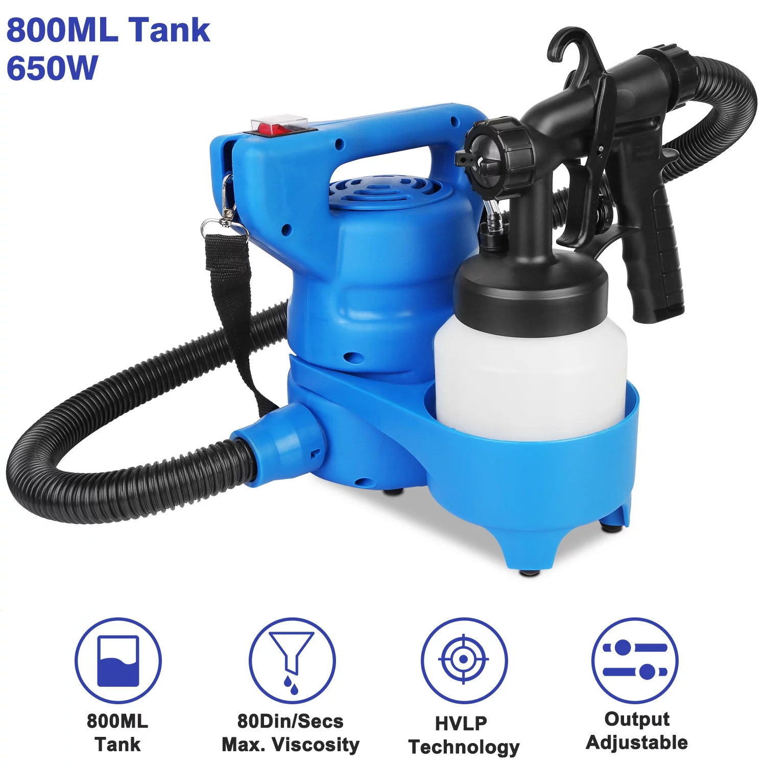 800ML Paint Spray Painter iMounTEK 650W HVLP Spray with 3 Spray Patterns for Home Wall