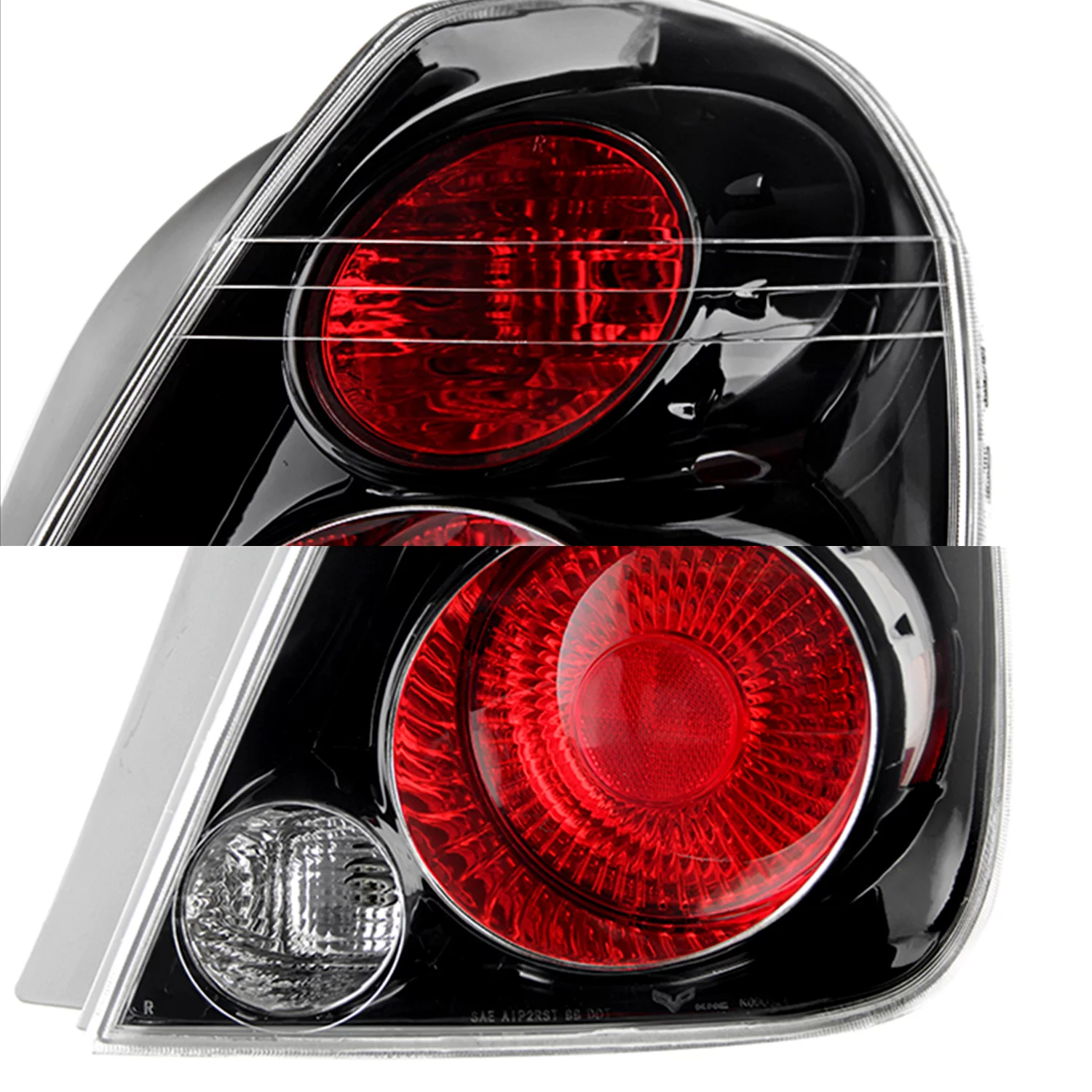 AKKON - Combo Black Healights + Tail Lamp Fits 2005-2006 Altima Base / S / SL / SE Model Pair Left+Right Replacement
