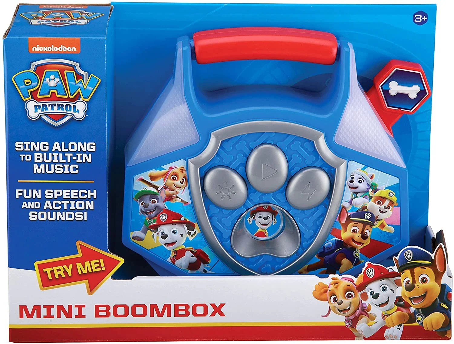 eKids Paw Patrol Toy Mini Boom Box with Built-in Music, Flashing Lights & Sound Effects