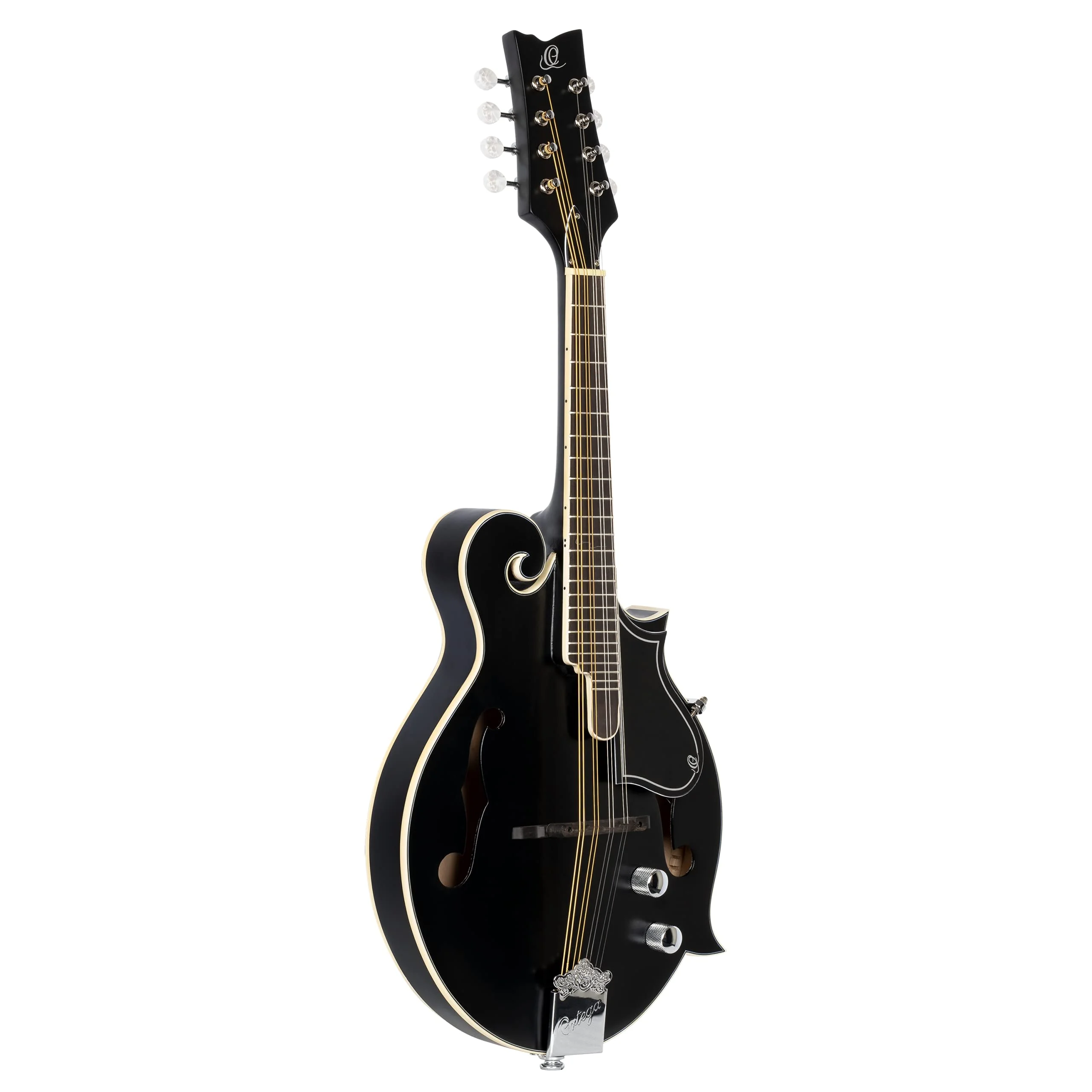 Ortega Guitars, 8-String F-Style Series Acoustic-Electric Mandolin w/Bag, Right (RMFE40SBK)