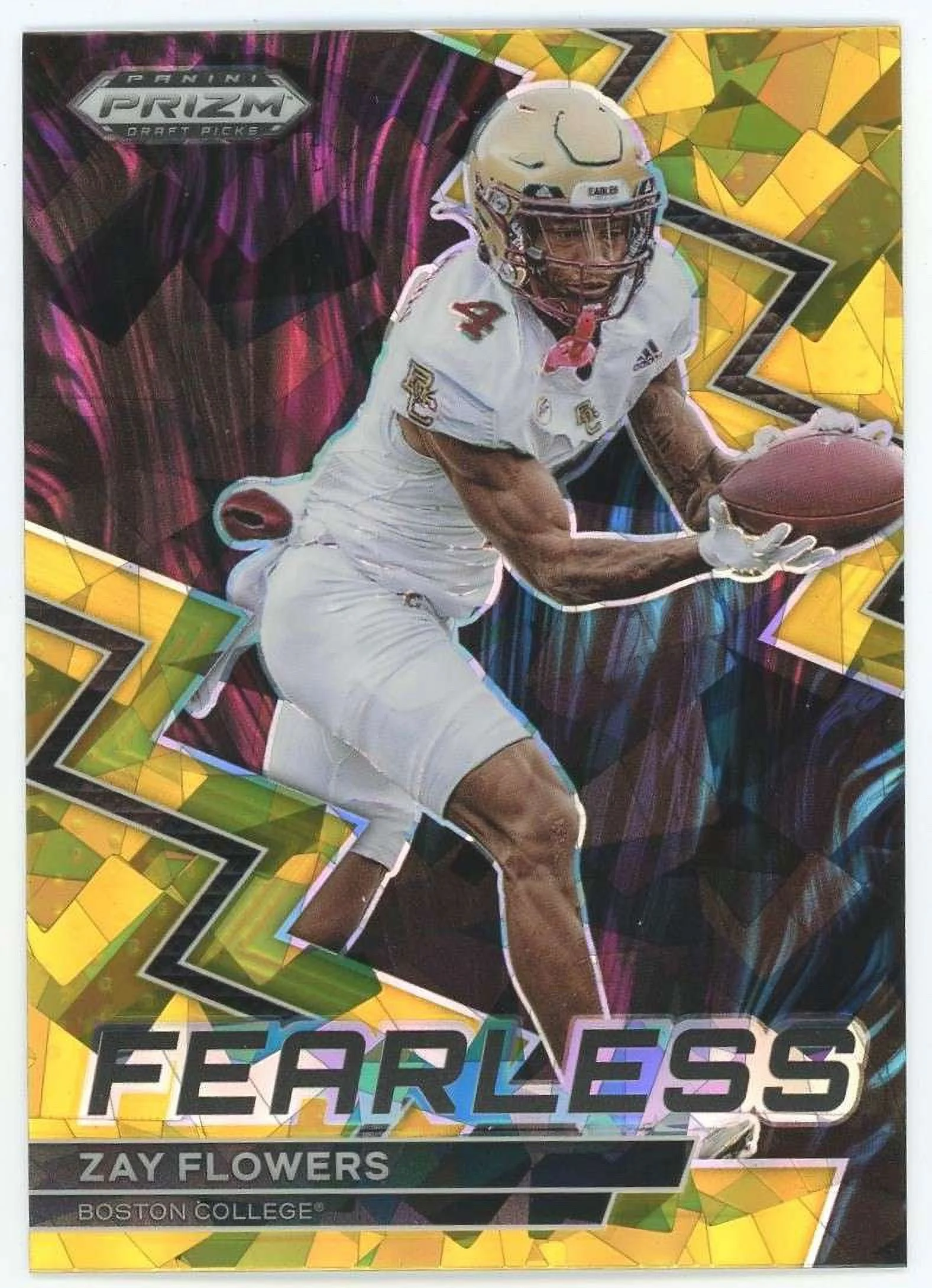 NFL 2023 Panini Prizm Draft Picks Gold Ice Prizm Zay Flowers F-24 (Rookie, Fearless)