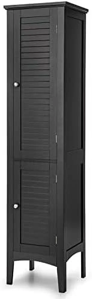 CGFHYP Cabinet Bathroom High Cabinet with 5 Tier Shelves  Freestanding Slim Cabinet  Tall Organizer for Bathroom  Kitchen  Living Room  Bedroom Linen Tower Narrow Floor Cabinet (Dark Coff