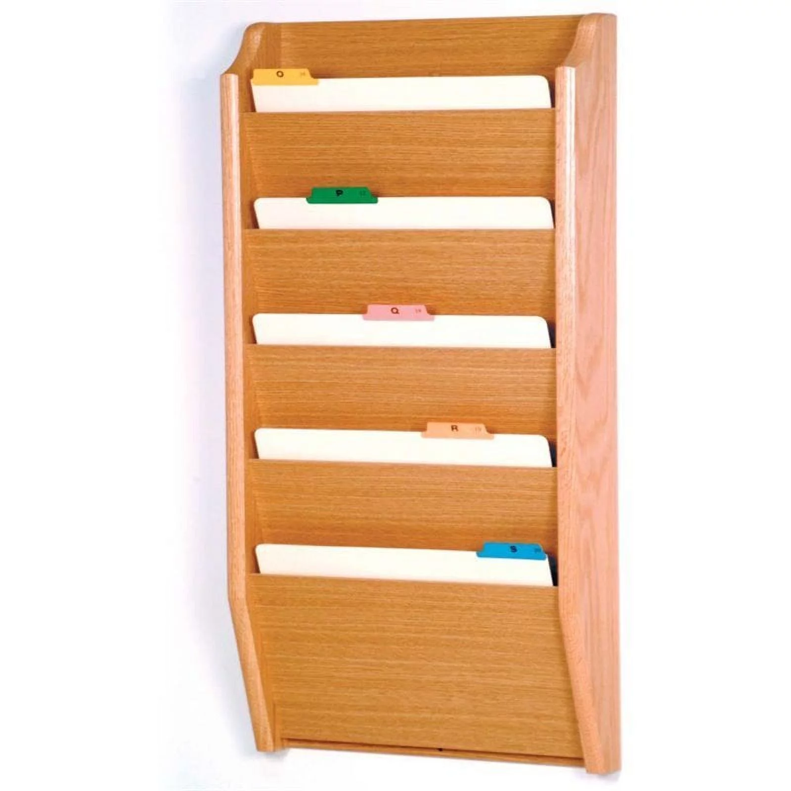 Scranton & Co 5 Pocket Legal Size Wall File Holder in Light Oak