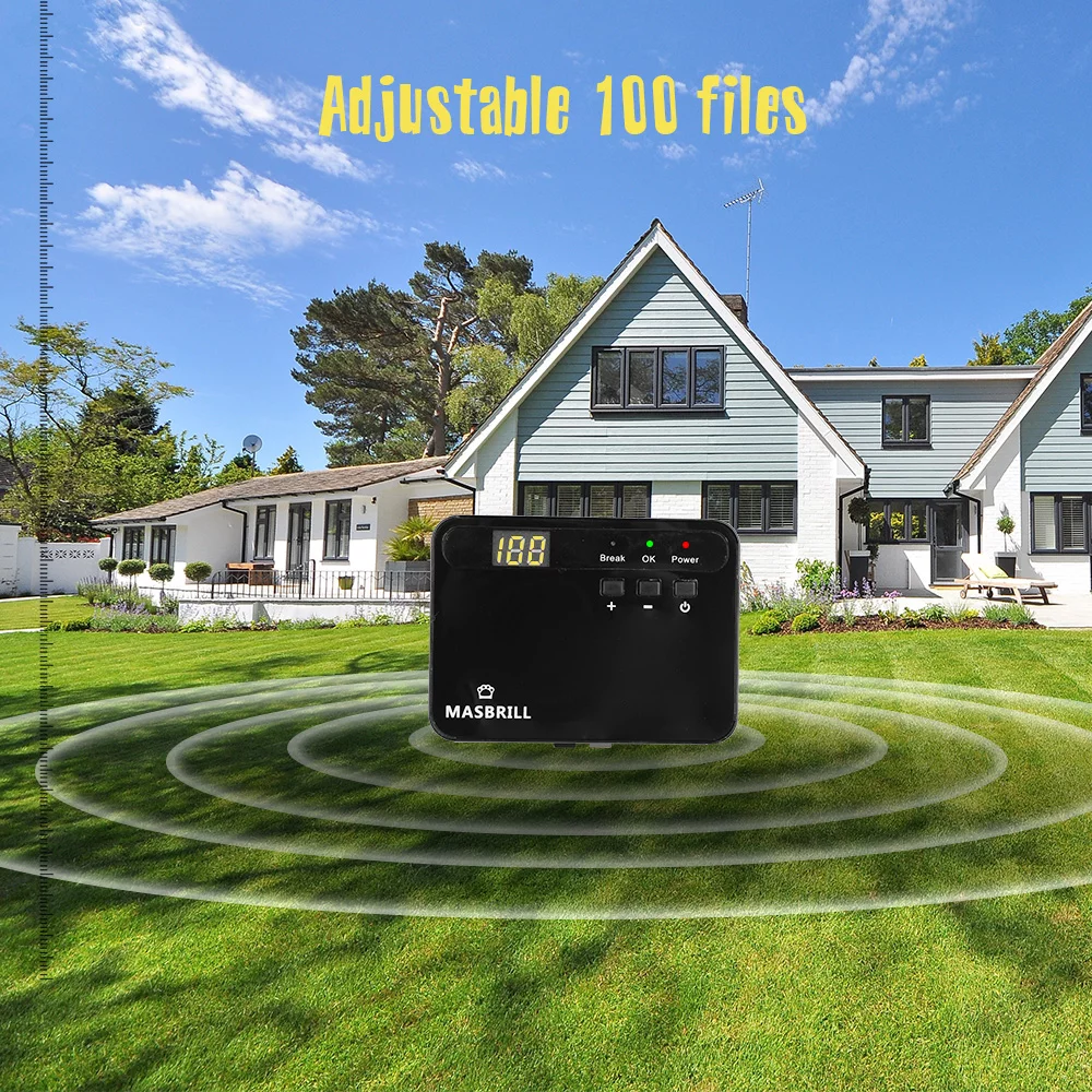 MASBRILL Electric Dog Fence, Underground Electric Dog Fence Rechargeable Dog Fence for Small Medium Large Dogs, 650 Ft Wire with 1 Collars