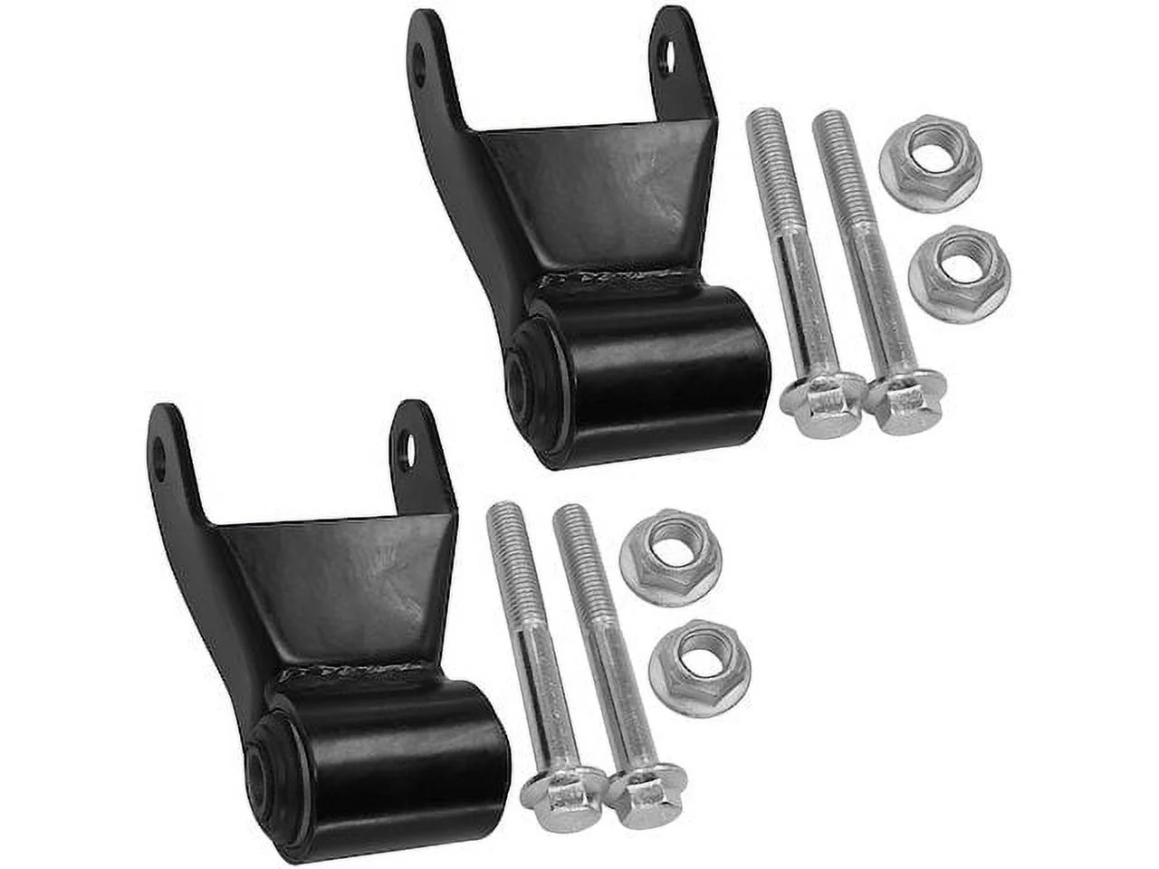 Rear Rearward Leaf Spring Shackle Set - Compatible with 2001 - 2006 GMC Sierra 3500 2002 2003 2004 2005