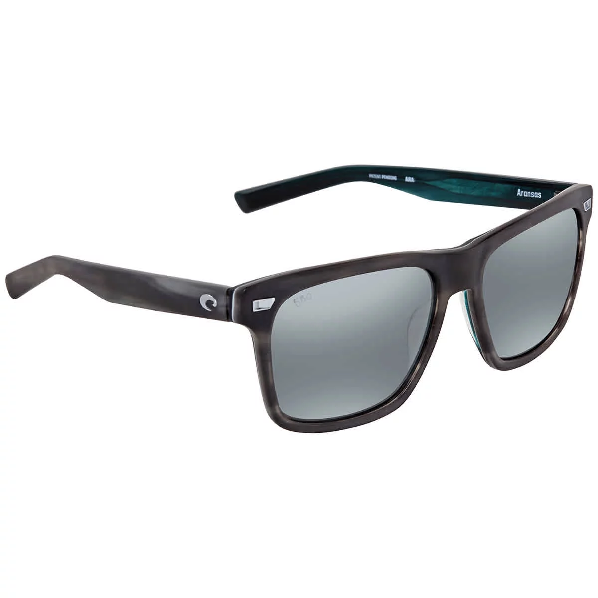 Costa Del Mar Aransas Gray Silver Mirror 580G Polarized Rectangular Men's Sunglasses ARA 205 OSGGLP
