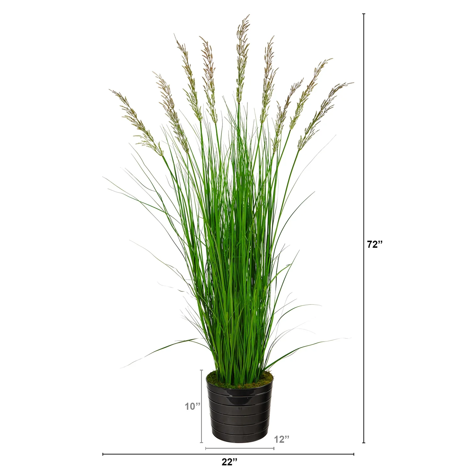 HomeStock Farmhouse Fresh 6Ft. Grass Artificial Plant In Black Tin Planter