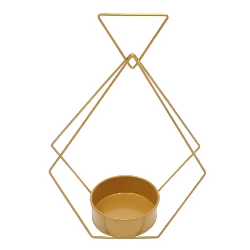 10 PCS Gold Diamond Shape Metal Flower Vases Tabletop Wedding Centerpieces Stand