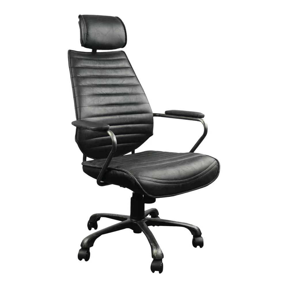 Luxury Black Leather Executive Office Chair - Elite Collection, Belen Kox