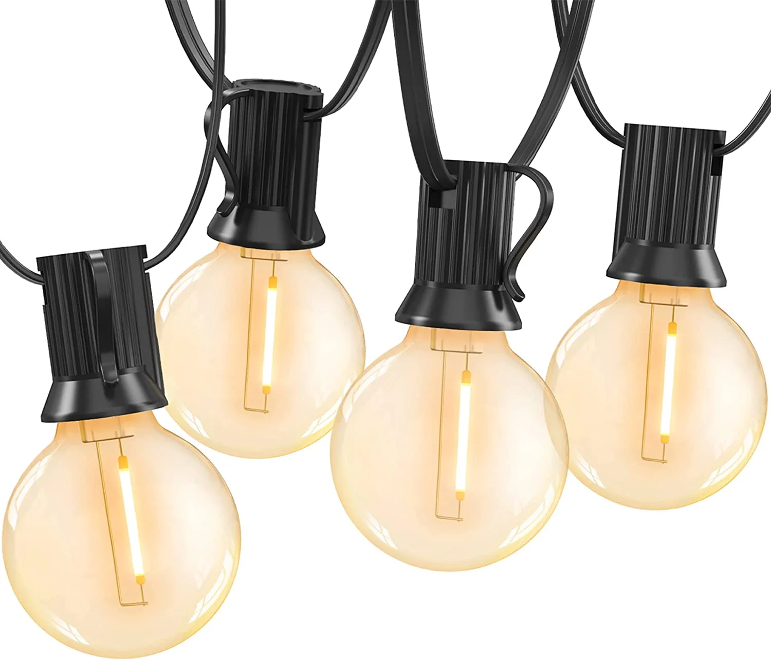 HAOFEI Outdoor String Lights,220FT Dimmable Patio Lights with 116 G40 Shatterproof Edison LED Bulbs(2 Spare),Waterproof Globe Hanging Lights String for Outside Backyard,Cafe,Deck,Porch-110FT*2Pack