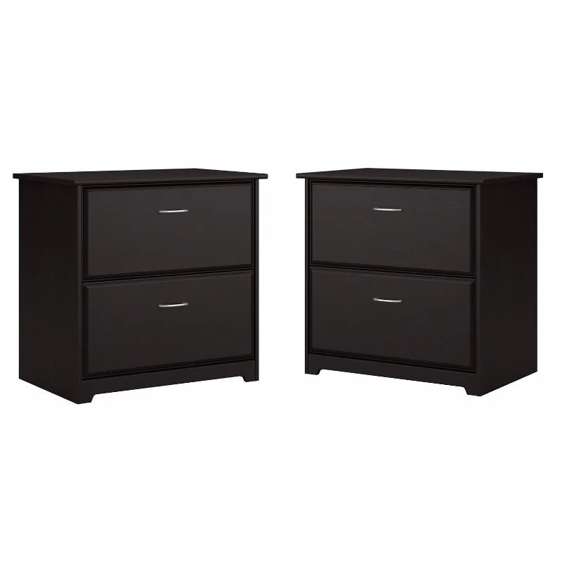 Home Square 2 Piece Engineered Wood Filing Cabinet Set in Espresso Oak