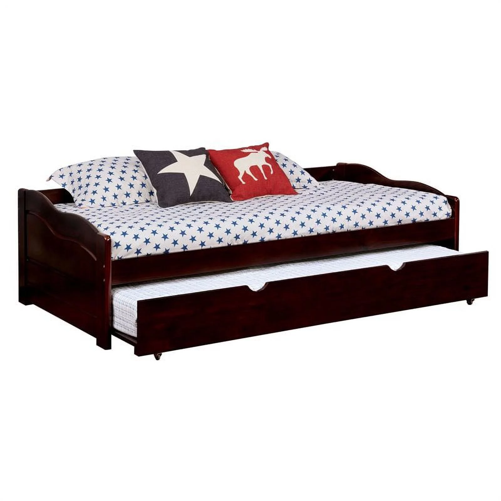 Furniture of America Bateman Wood Daybed with Trundle in Espresso