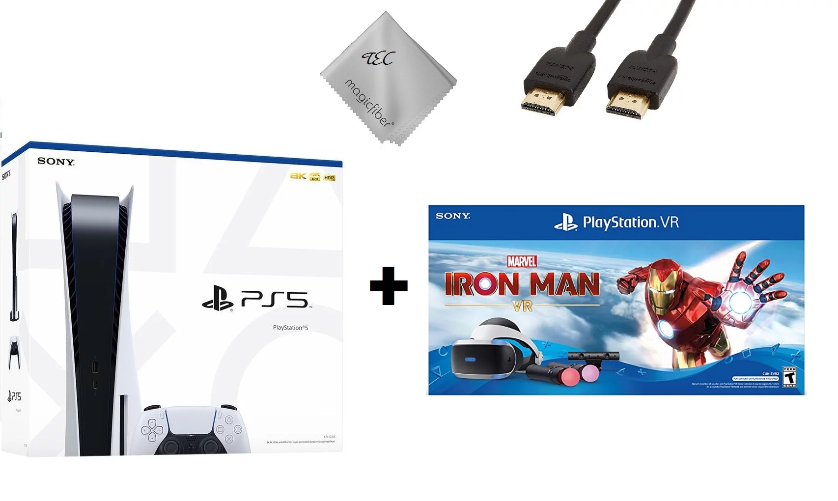 TEC Holiday Bundle: Sony PlayStation_PS5 Gaming Console (Disc Version) + PlayStation_VR Marvel’s Iron Man VR_Bundle
