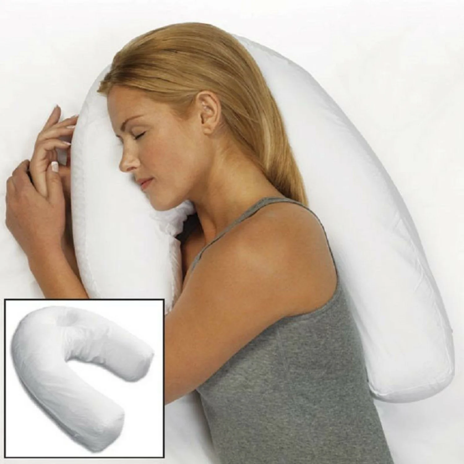 Orthopedic U Shape Side Sleeper Pro Pillow for Neck and Back Support | Comfortable and Ergonomic Side Sleeper Pillow | Helps Align Neck and Spine for a Restful Night‘s Sleep | Promotes He