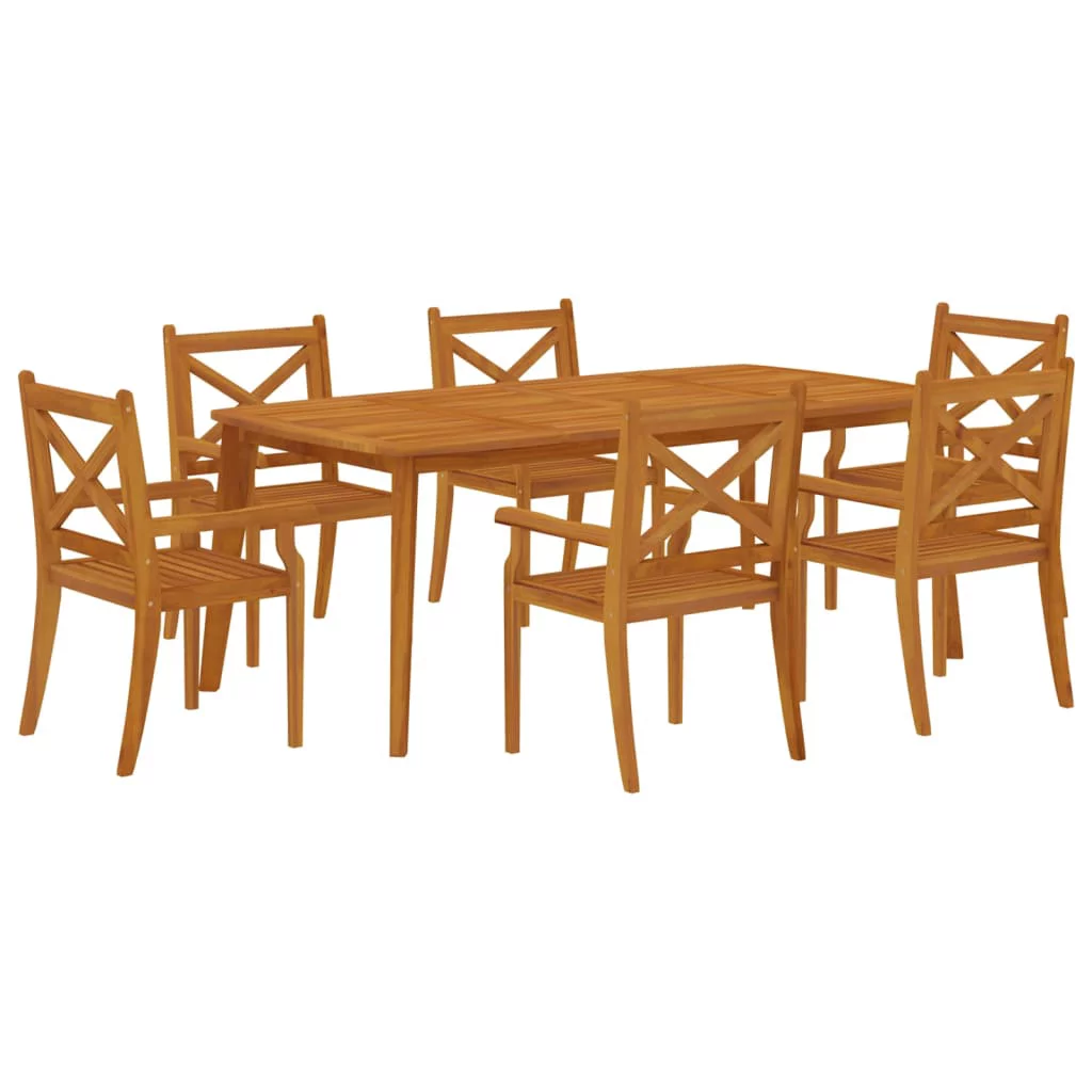 Aibecy 7 Piece Patio Dining Set Solid Wood Acacia