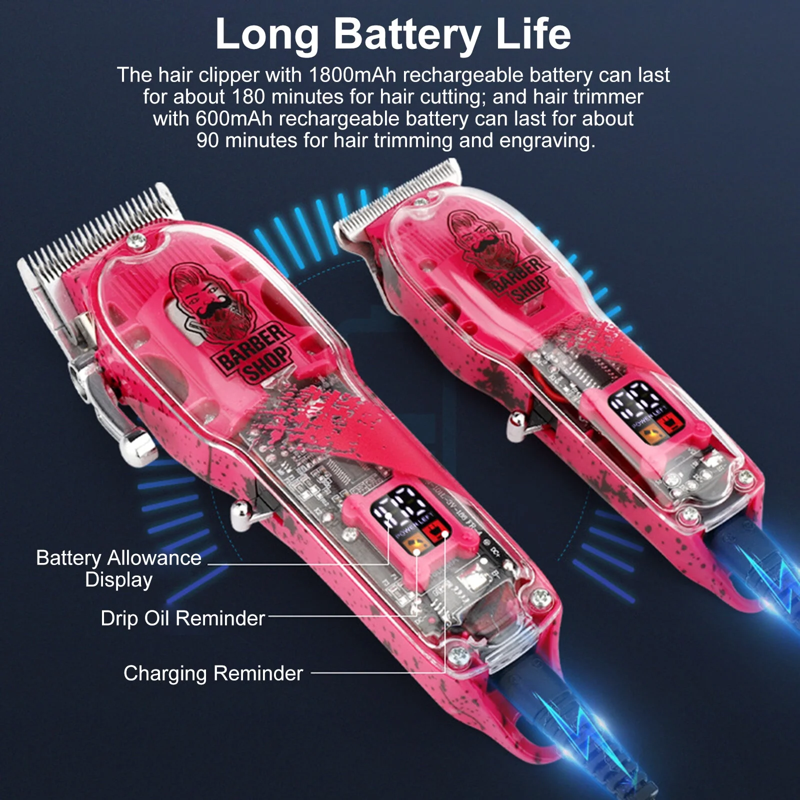 Hair clippers,Papapi Kit With 16 Kit Haircut Hair Men's Clippers Eryue Hair Use Salon Barbers 16 Combs Comb Salon Haircut Hair Kit 16