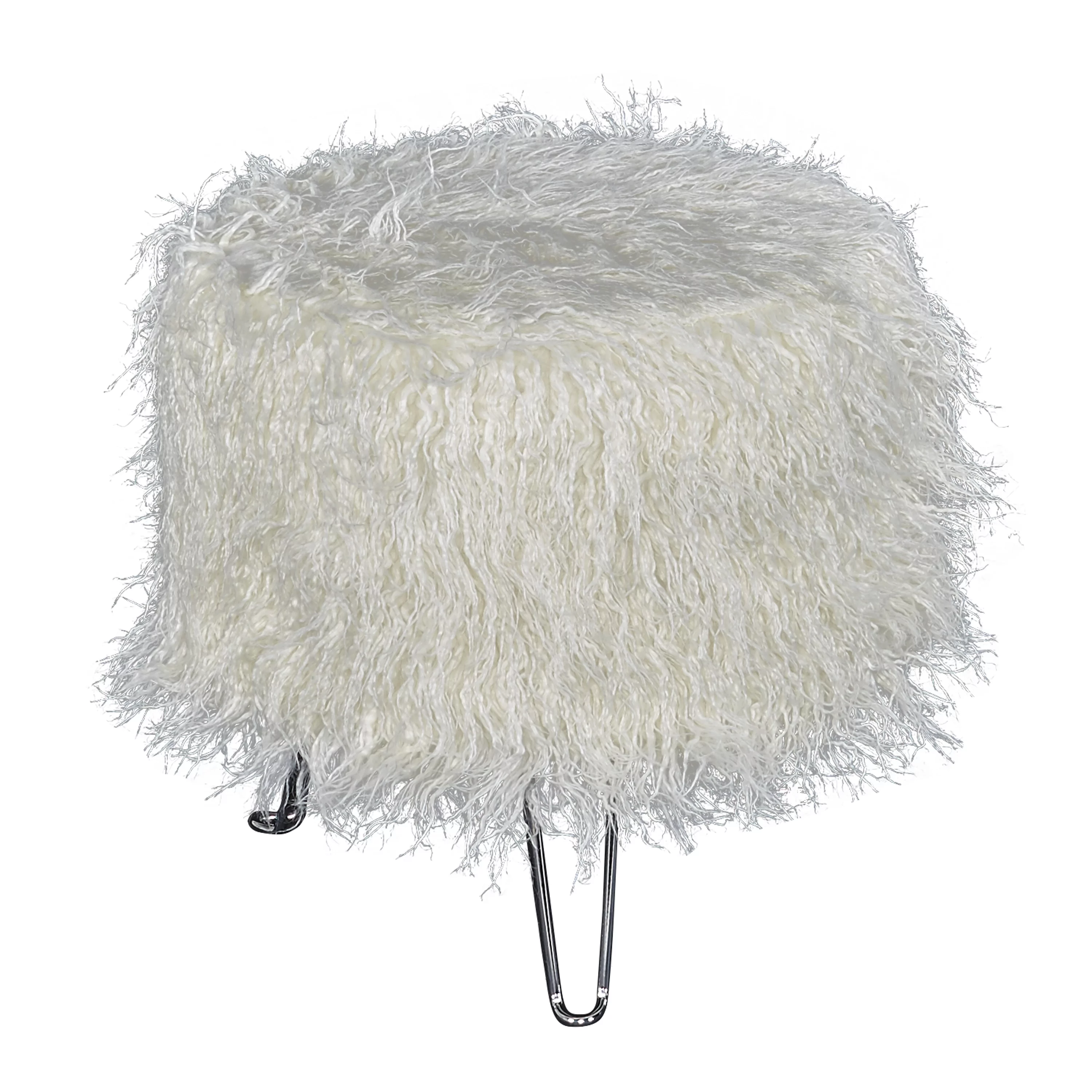 Linon Gracie Faux Fur Hair Pin Stool, Multiple Colors