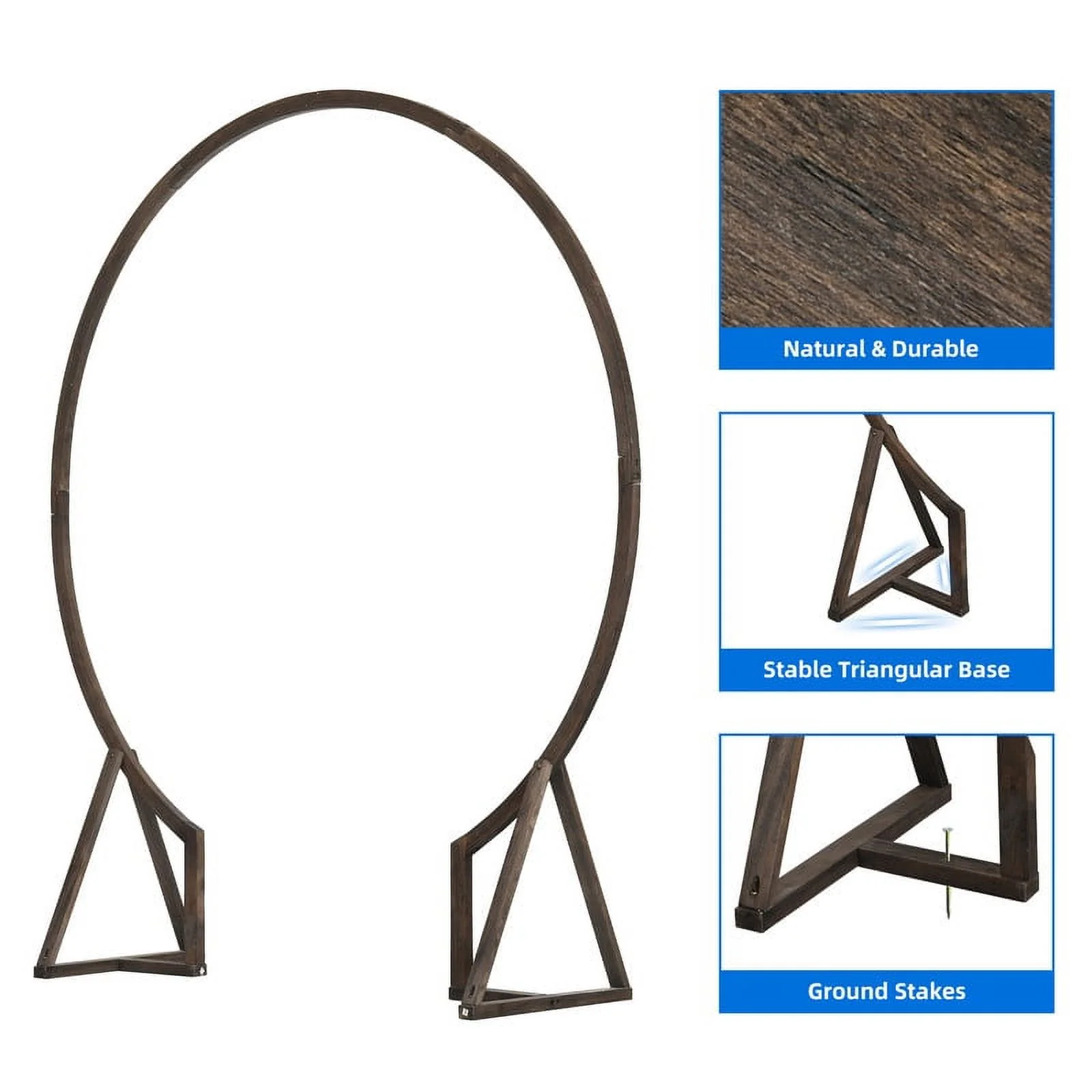 DWVO 7.2ft Wooden Wedding Arches, Solid Wood Wedding Party Decoration Arched with Flower for Ceremony, Wedding