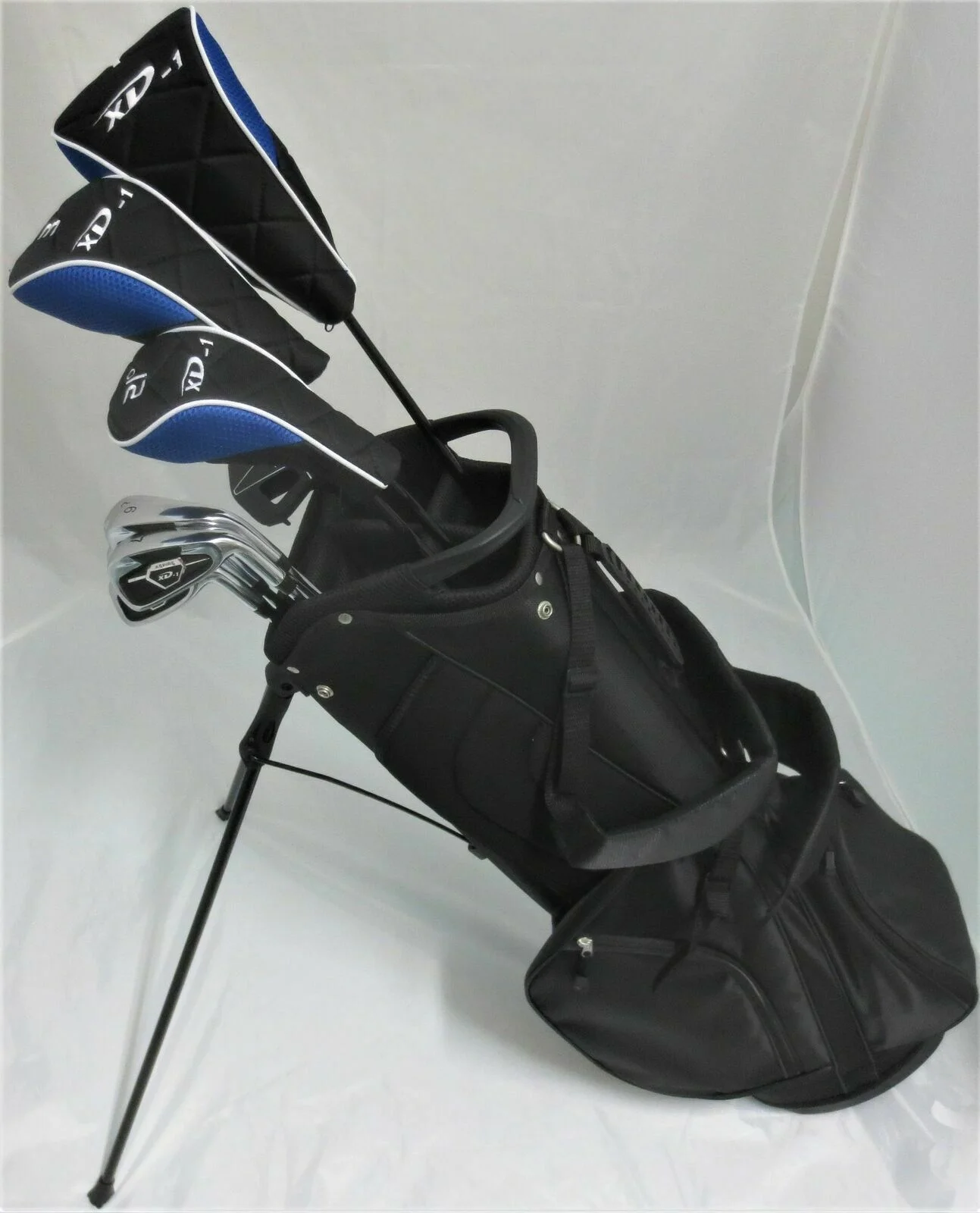 Mens Complete Golf Set - Right Handed Clubs Driver, Fairway Wood, Hybrid, Irons, Putter, Stand Bag Regular Flex