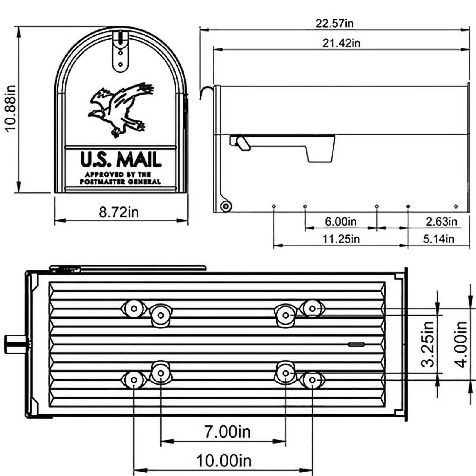 Architectural Mailboxes Elite Large, Steel, Post Mount Mailbox, Green, E1600GAM