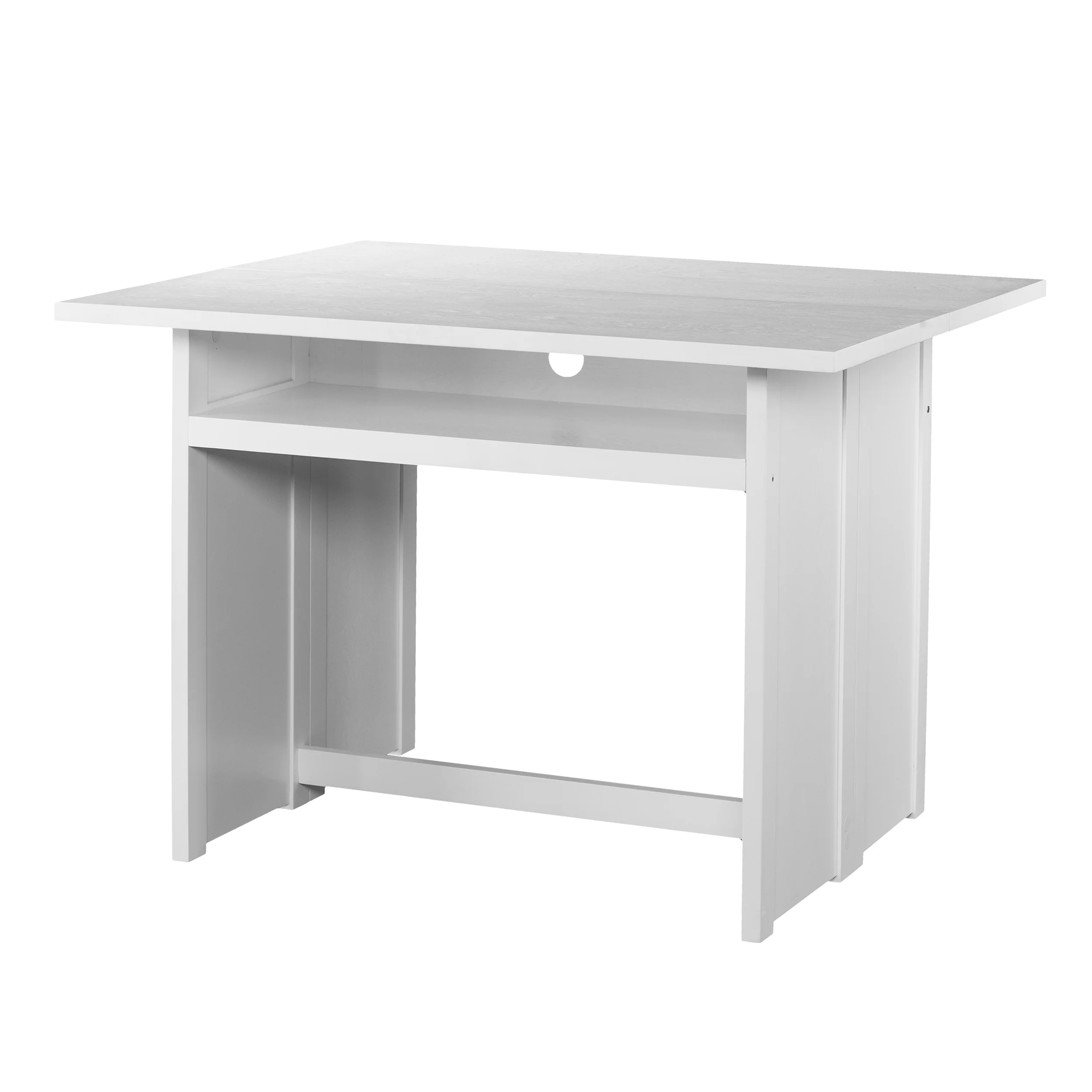Southern Enterprises Kabrine Wood Console Table to Dining Table, White