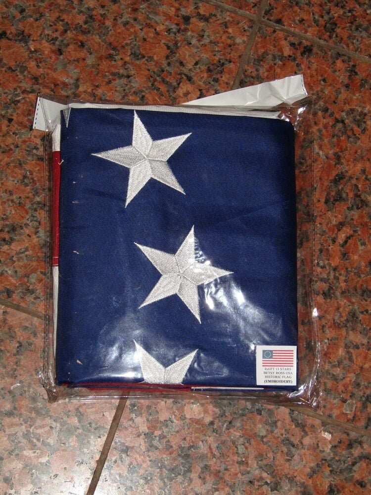 4x6 Embroidered Sewn Betsy Ross 210D Nylon Flag 4'x6' HEAVY DUTY FABRIC