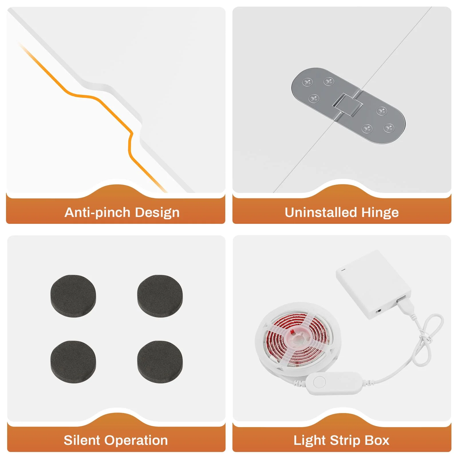 Lift Top Coffee Table, Modern 4 in 1 Center Tables with LED Light and Hidden Compartment, White