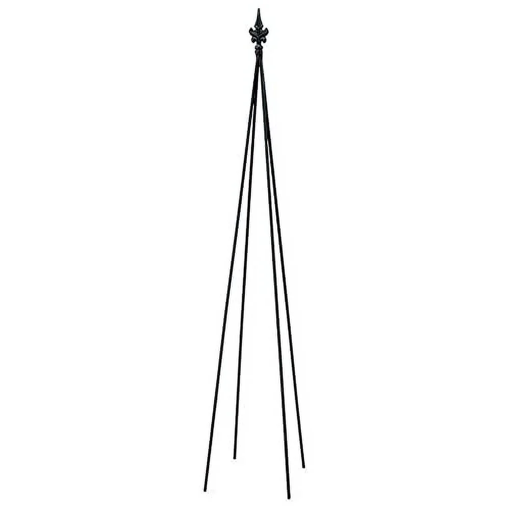 Oakestry Fleur-De-Lis Trellis for Climbing Plants Wrought Iron Metal Yard Art for Patio Deck or Garden, Plant Support for Flower,58-in