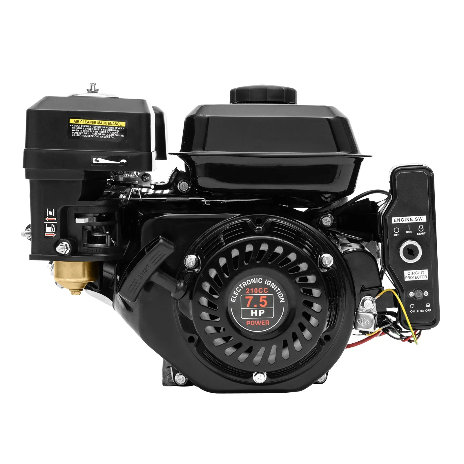 YIYIBYUS 7.5HP Electric Start Gasoline Engine Motor 212CC 4-Stroke OHV Go Kart Engine Motor for Lawnmower Scarifier Compressor