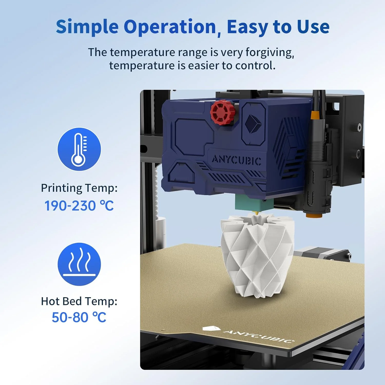 ANYCUBIC PLA 3D Printer Filament, 3D Printing PLA Filament 1.75mm Dimensional Accuracy +/- 0.02mm, 1KG Spool (2.2 lbs), Transparent