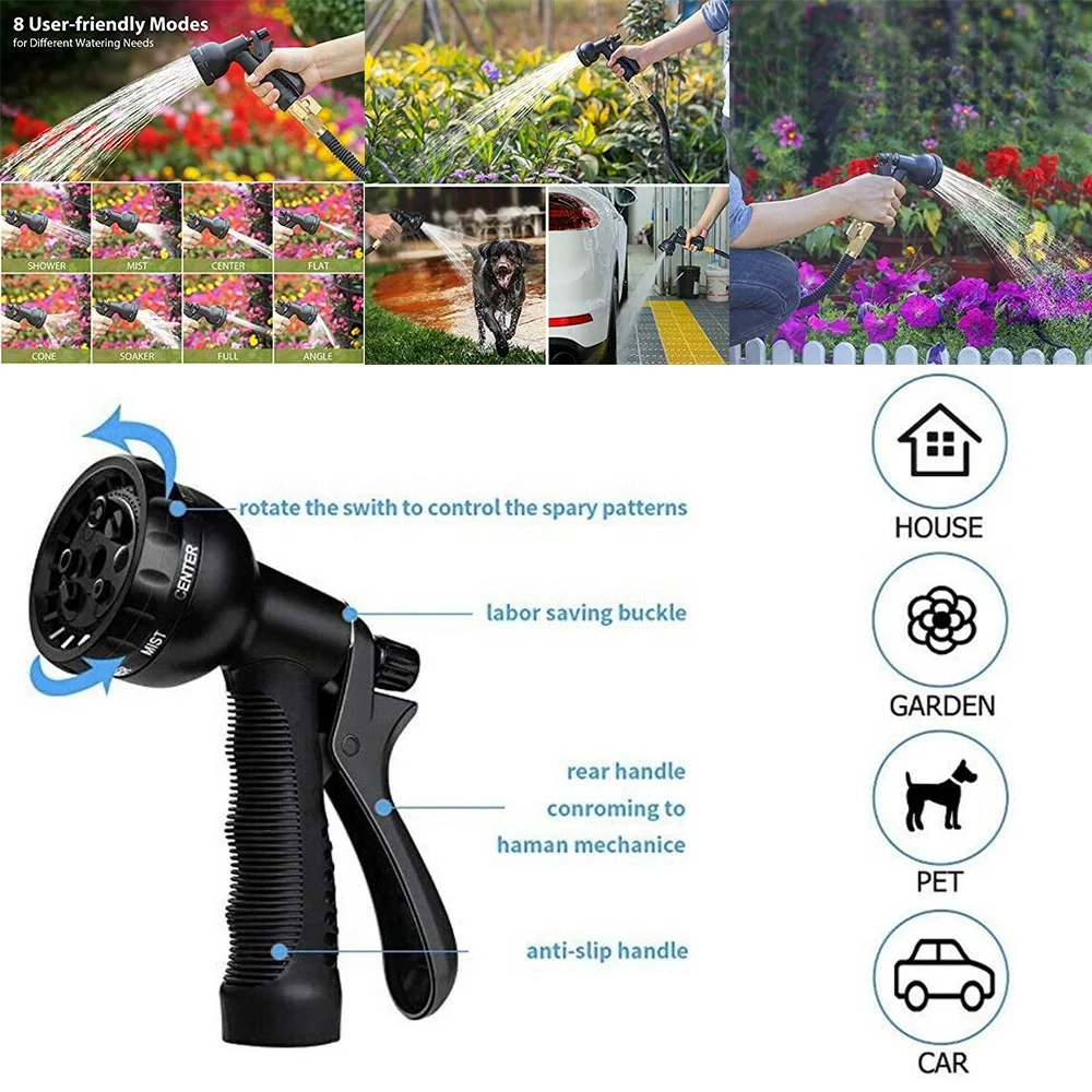 100ft Garden Hose, Expandable Water Hose , Flexible Expanding Hose with 10 Function Water Spray Nozzle