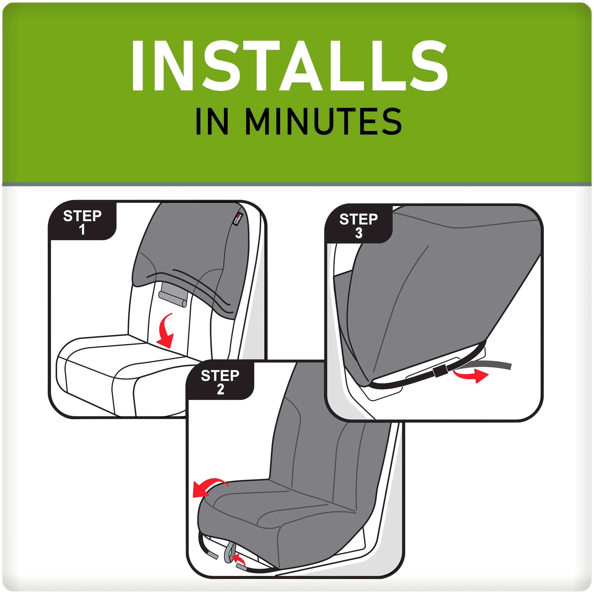 Auto Drive 2-Piece Black-Red Marlo Seat Covers