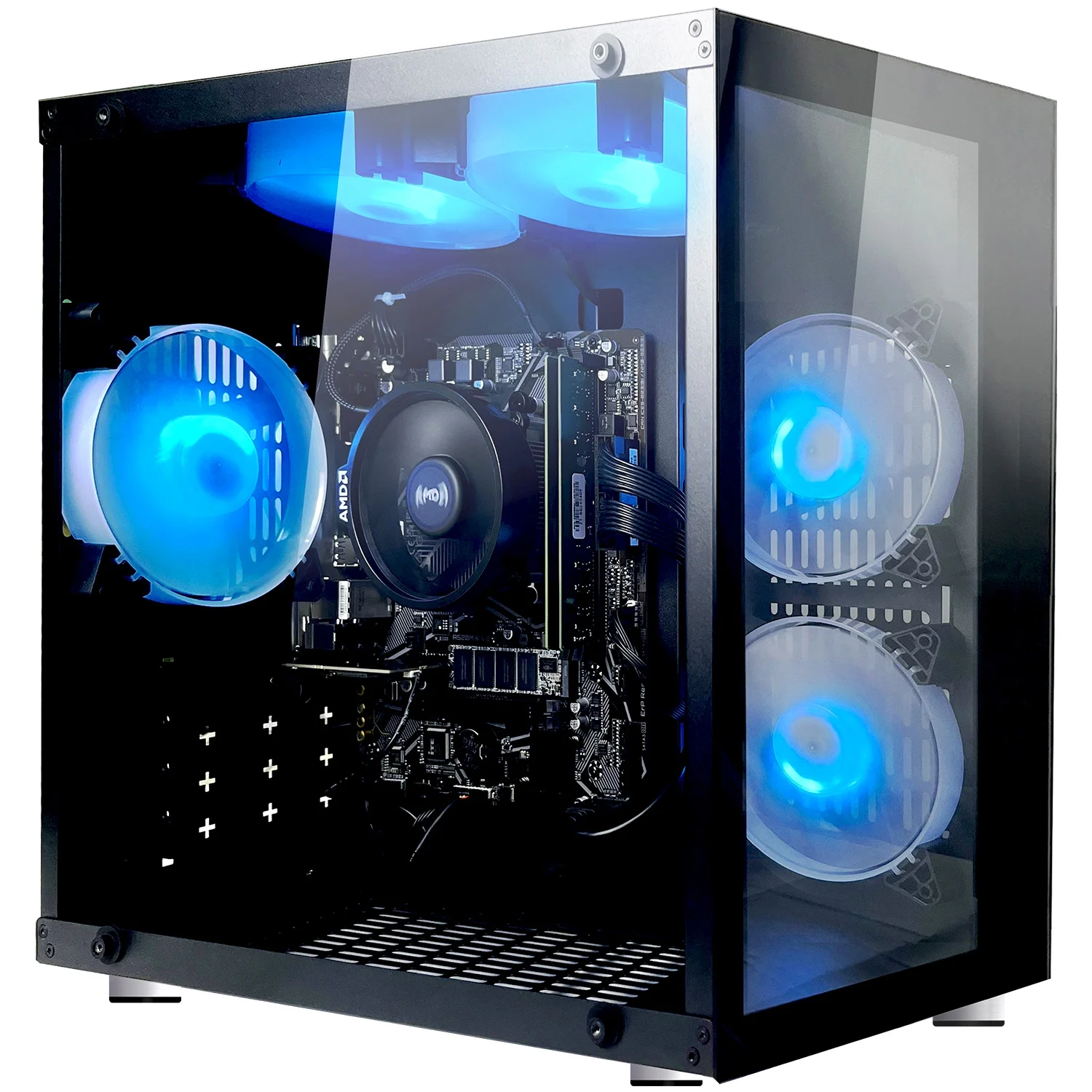 ICEWOLF Gaming PC AMD Ryzen 7 5700X 8 Core 3.4GHz,Radeon RX 7600 8GB(Beat RTX 4060),16GB DDR4 Ram,1TB Ssd Windows 11 Pro,WiFi,Desktop Computer