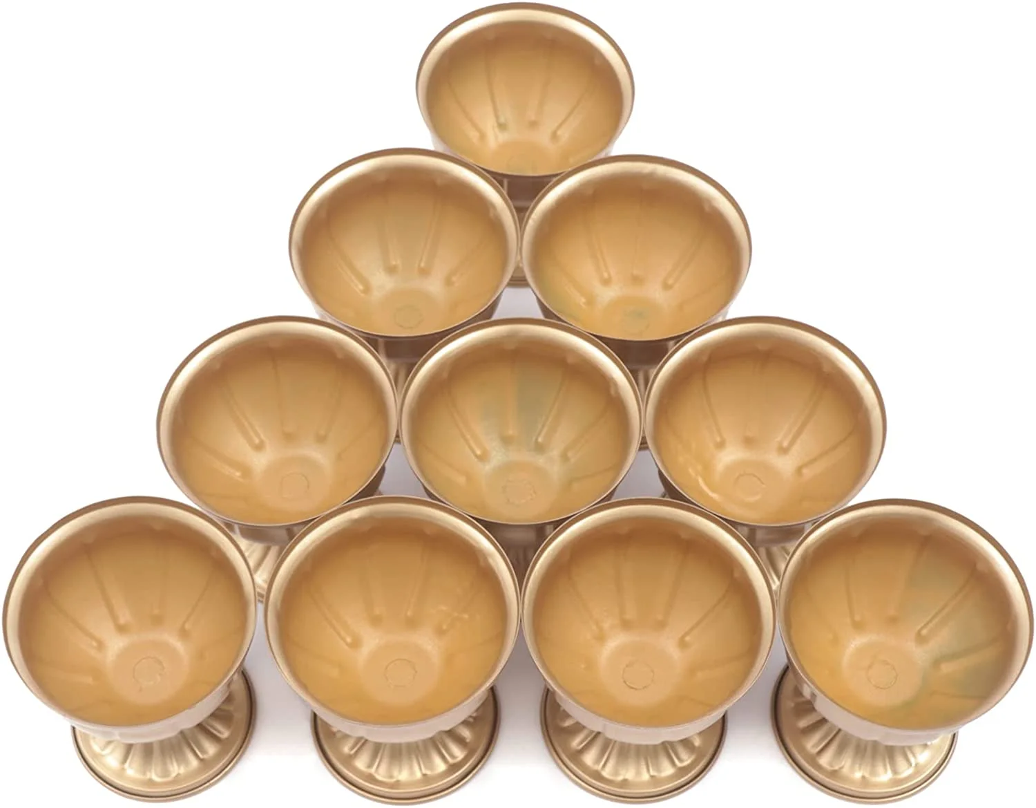 Fichiouy 10*Golden Vases Flower Vase Stand Golden Wedding Table Top Centerpiece DIY