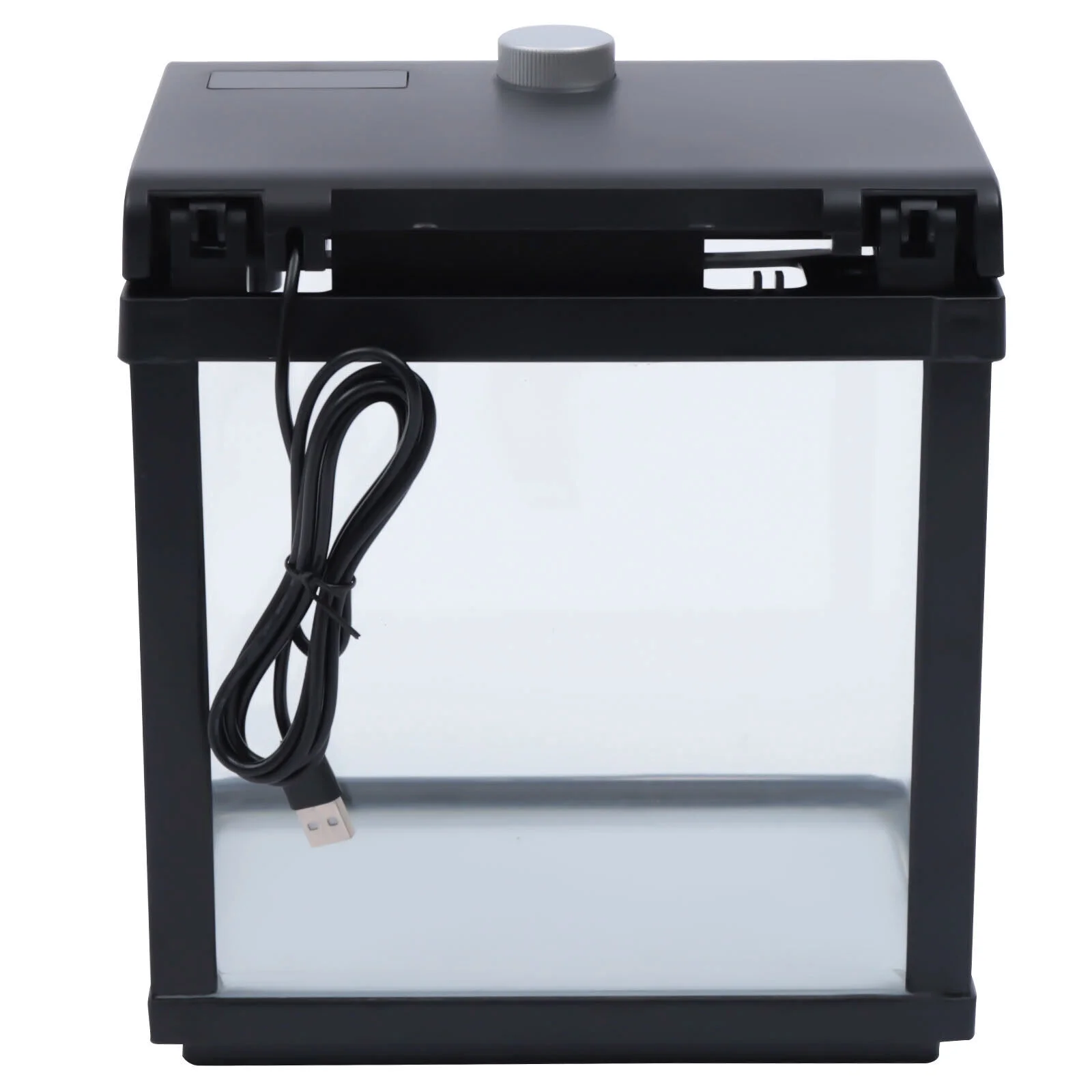 FETCOI 2.5 Gal Aquarium Kit 9.5L Fish Tank Black Bedroom Low Noise Desktop Fish Tank