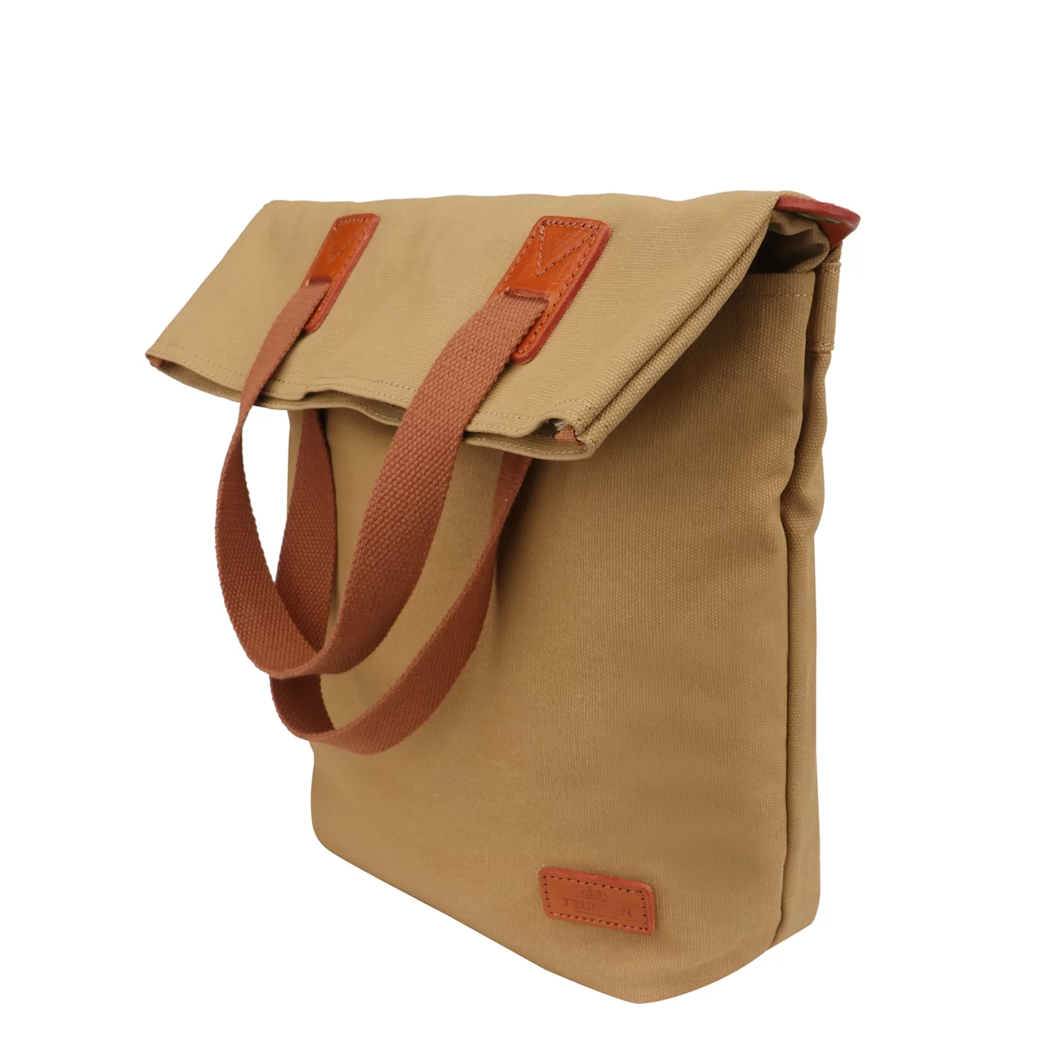 TOURBON Cycling Bicycle Pannier Waxed Canvas Waterproof Clip-On Quick-Release Bike Bag Shoulder Tote Bag for Women