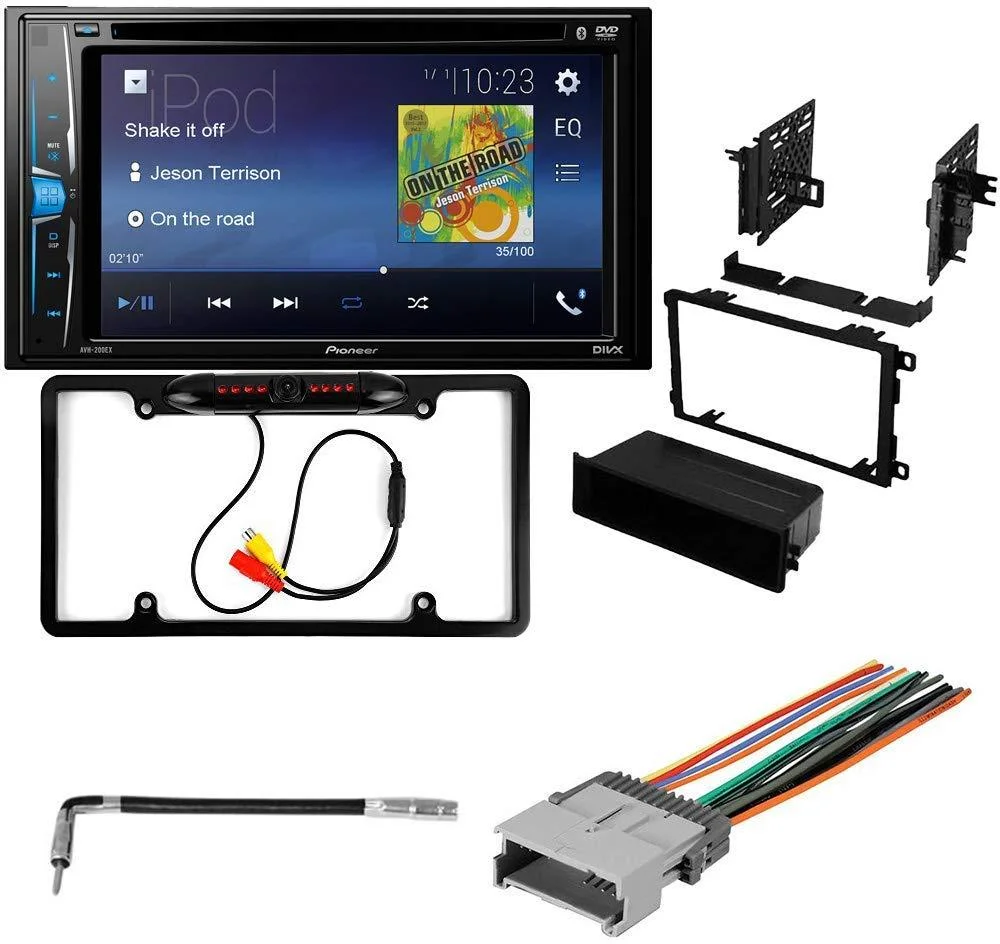 KIT2324 Bundle with Pioneer Multimedia DVD Car Stereo and Installation Kit - for 2004 Chevrolet Malibu Classic / Bluetooth Touchscreen, Backup Camera, Double Din Mounting Kit