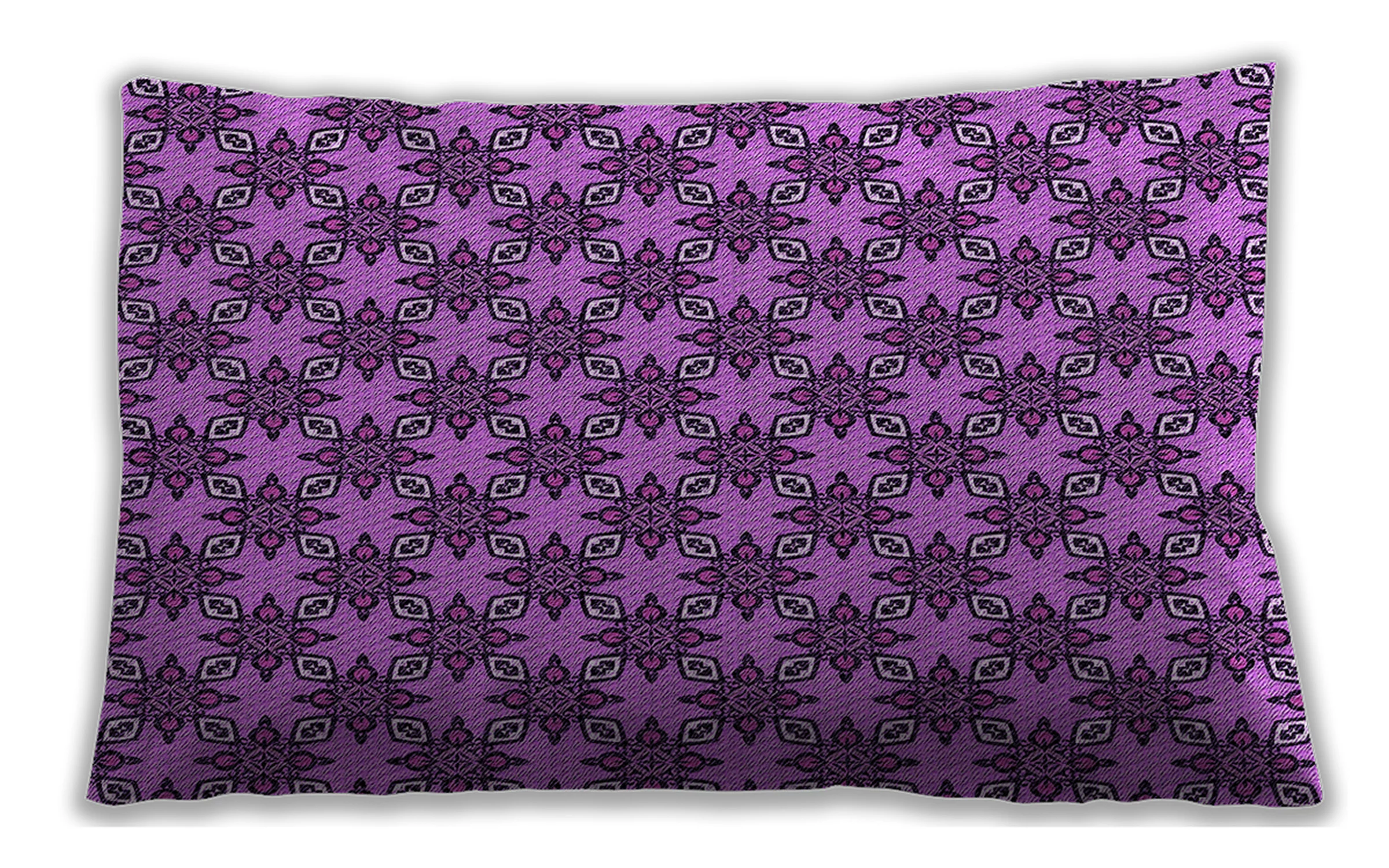 Ahgly Company Patterned Indoor Rectangular Purple Lumbar Throw Pillow, 13 inch by 19 inch