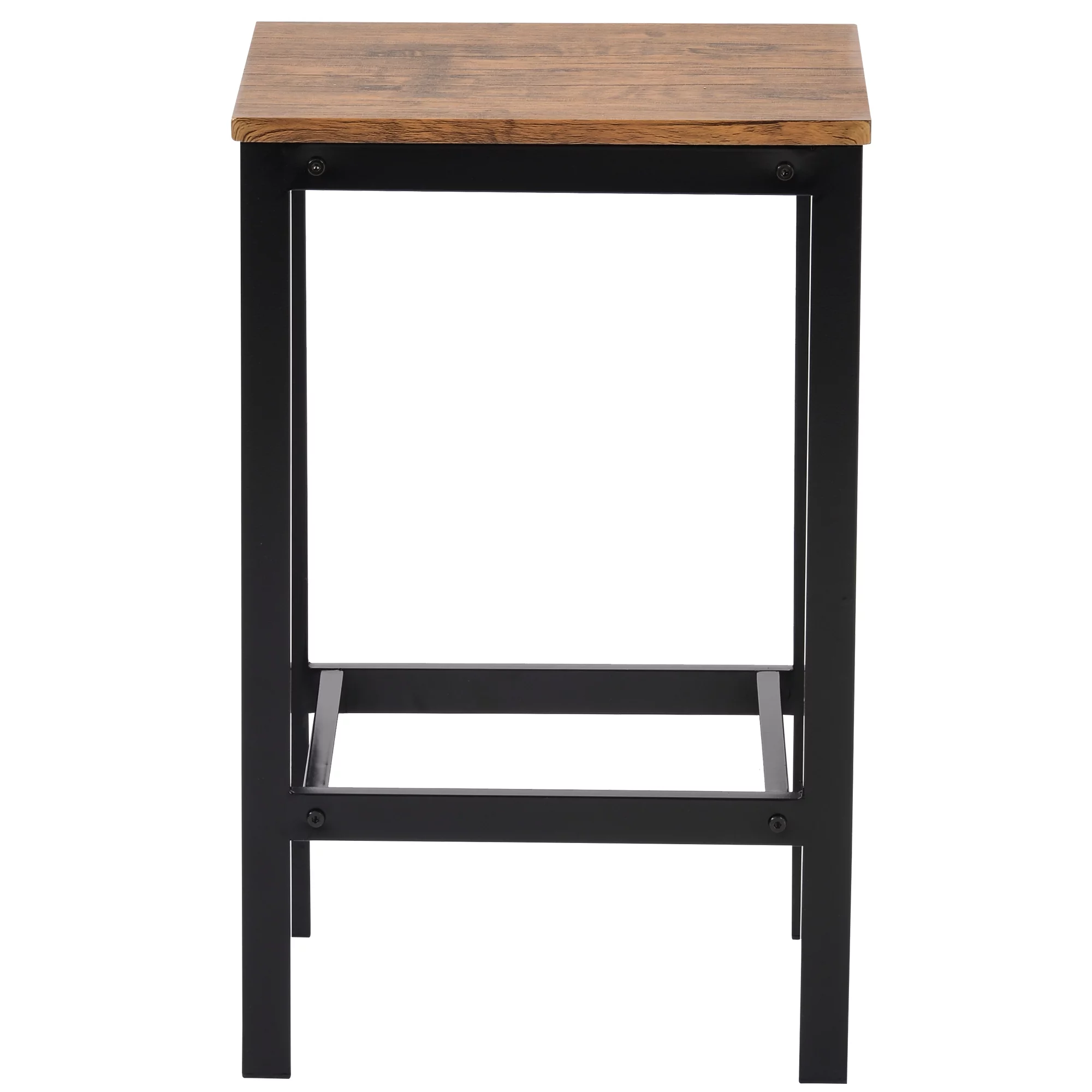 Euroco 5-Piece Dining Set Wood and Metal Pub Table with 4 Bar Stools, Brown