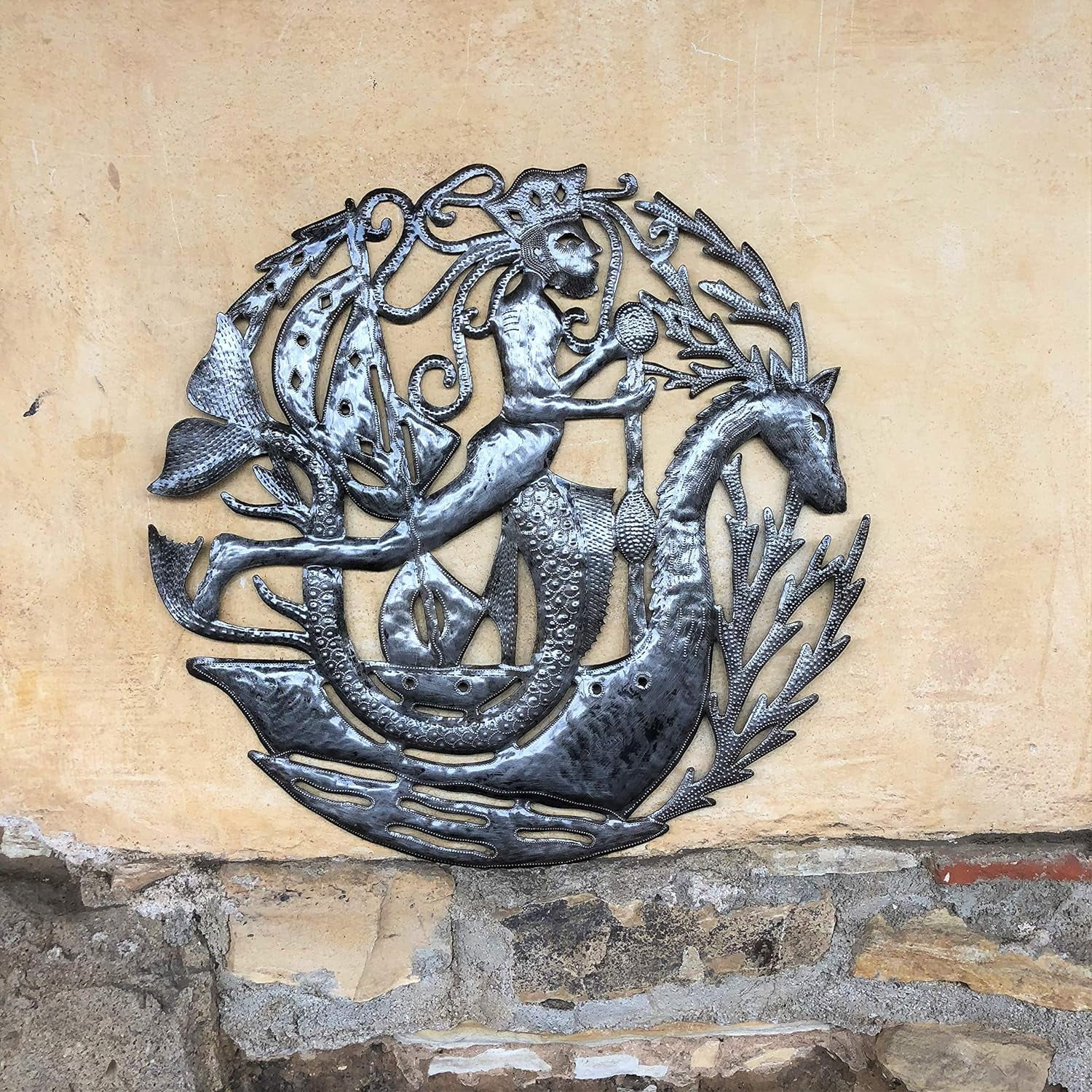 King Of The Sea, Haiti Metal Wall Art Sculpture, Limited Edition, Nautical Home Decor 23 In.