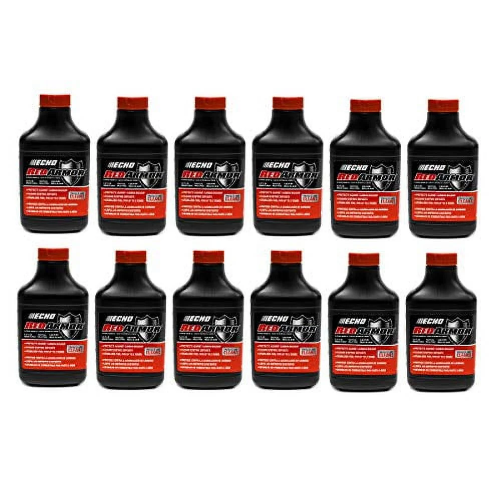 12 Pack of Echo Red Armor 2-Stroke Engine Oil 5.2 oz Bottle 50:1 Mix for 2 Gallons 6550002S-12PK