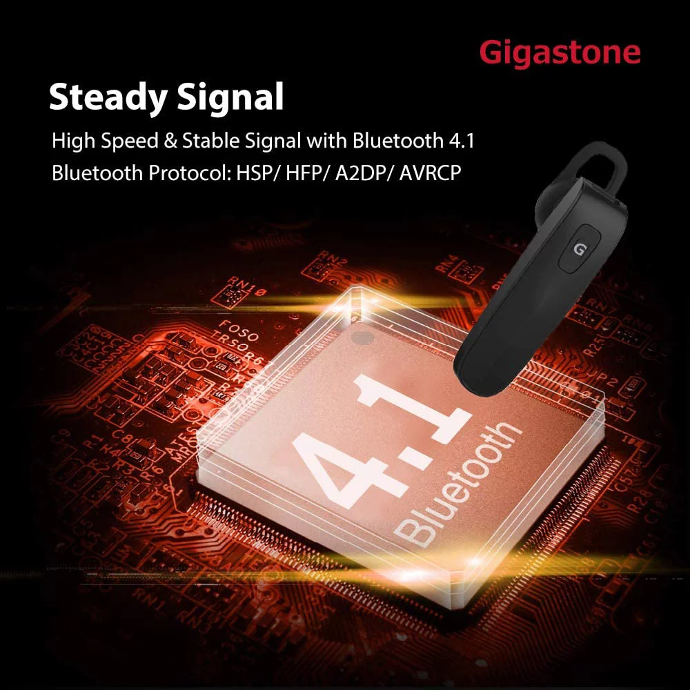 Gigastone D1 Bluetooth Earpiece, Wireless Handsfree Headset with Microphone