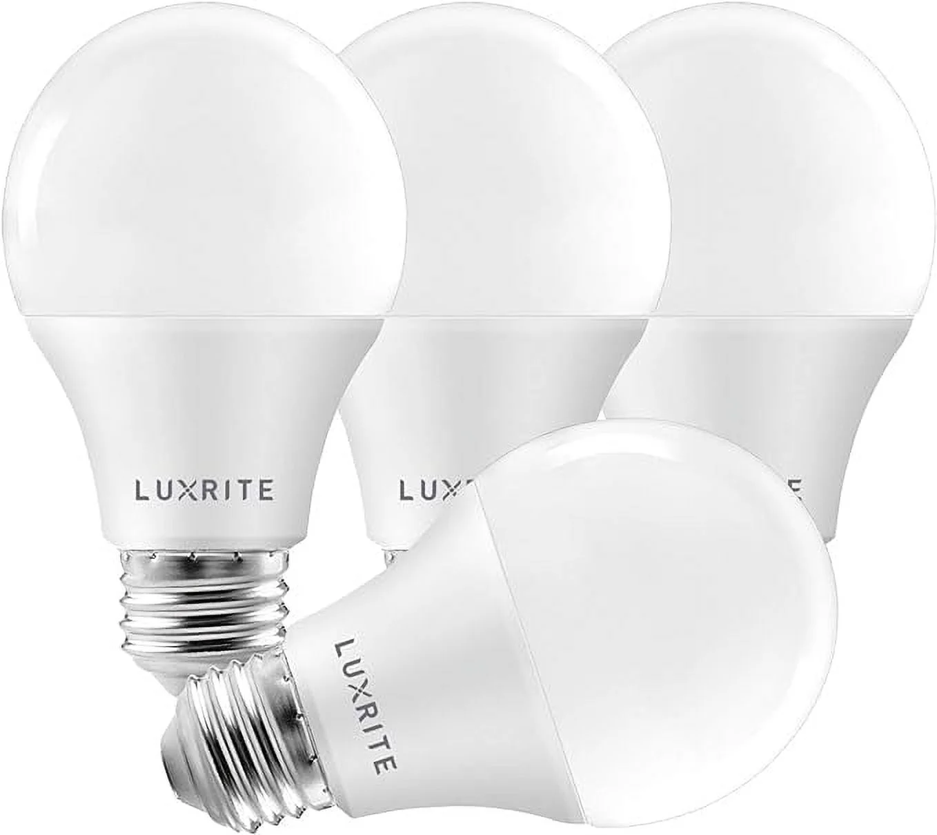 LUXRITE A19 LED Bulb 75W Equivalent, 1100 Lumens, 2700K Warm White, Dimmable Standard LED Light Bulbs 11W, Enclosed Fixture Rated, Energy Star, E26 Medium Base - Indoor and Outdoor (4 Pack)
