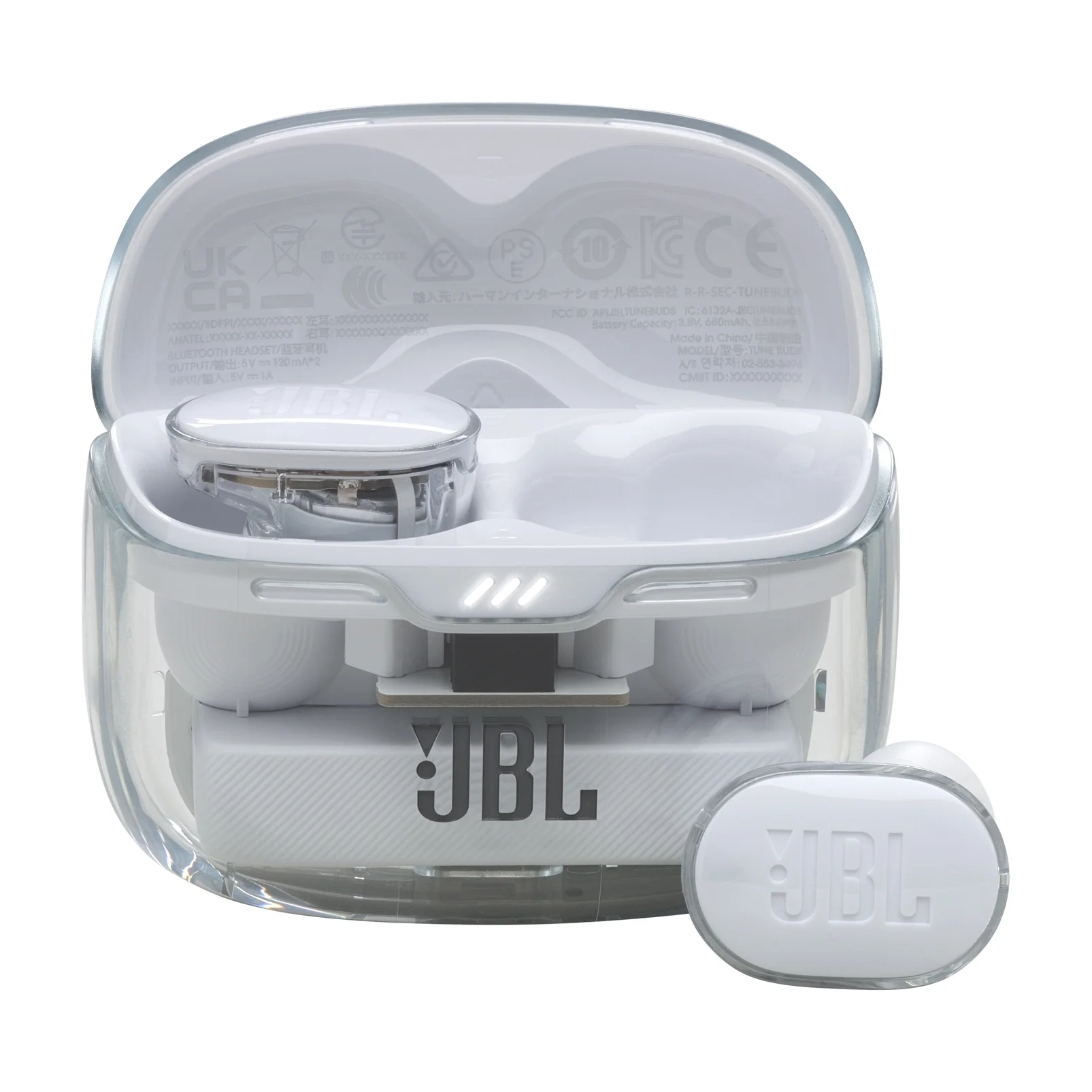 JBL Tune Buds - True Wireless with Active Noise Cancelling In-Ear Earbuds - Ghost Edition White (Restored)