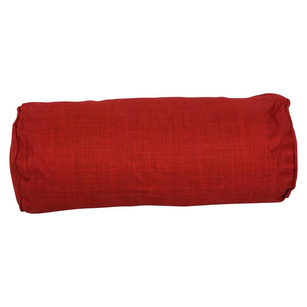 Blazing Needles  20 x 8 in. Double-Corded Spun Polyester Bolster Pillows with Inserts, Paprika - Set of 2