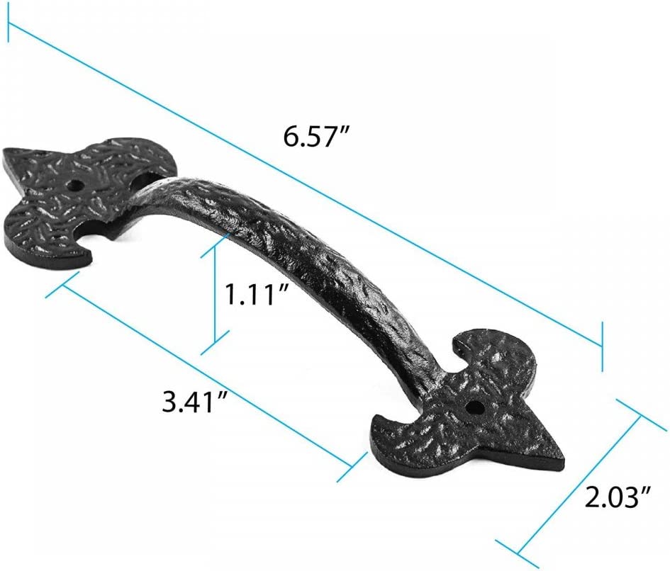 Black Wrought Iron Cabinet Handle 6.5