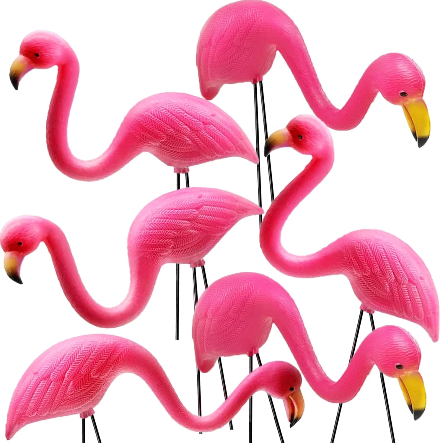 GIFTEXPRESS Pink Flamingos Yard Decorations - 6 Pack Small 14
